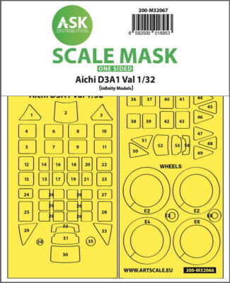 1/32 Aichi D3A1 Val One-sided Express Self-adhesive Mask for Infinity #3206