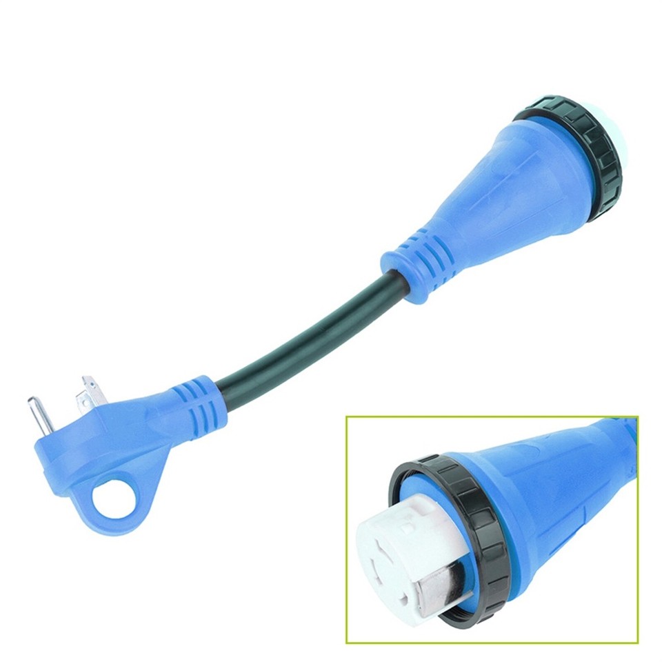 RV Power Cord Adapter 30 Amp Male to 50 Amp Twist Lock Female Camper