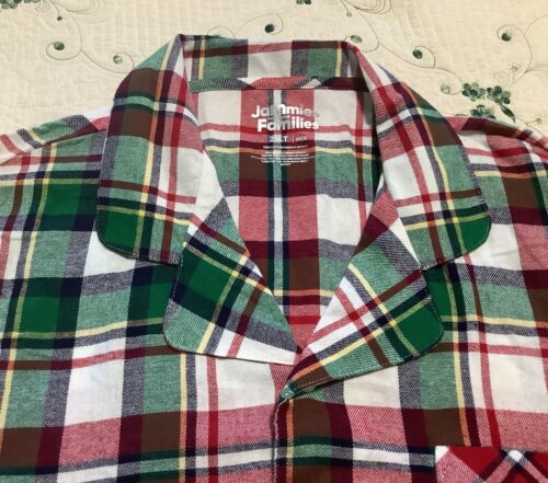 UNISEX NWT SIZE 2XLT RED/GREEN/WHITE PLAID FLANNEL 44" ELASTIC WAIST PAJAMAS - Picture 4 of 8