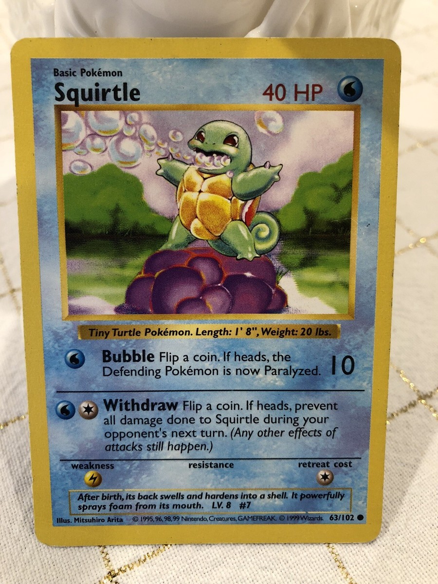 ゼニガメ 英語版 Shadowless Squirtle PSA9 CGC 9 Squirtle Shadowless 1999 Base Set 63/102 Pokemon Card