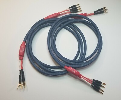 Legend Audio 8ft. Bi-Wire Speaker Cables 9 AWG * SPADES TO banana Signature
