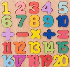 Wooden Board Kids Educational Toy Colourful Alphabet Number 3D Puzzle