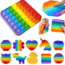 Push Silicone Sensory Fidget Rainbow Toy Pop Bubble Stress Relief USA