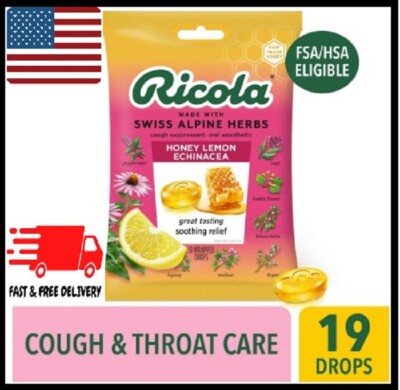 Ricola Honey Lemon with Echinacea Cough Drops,Throat Relief & Cough Suppressant