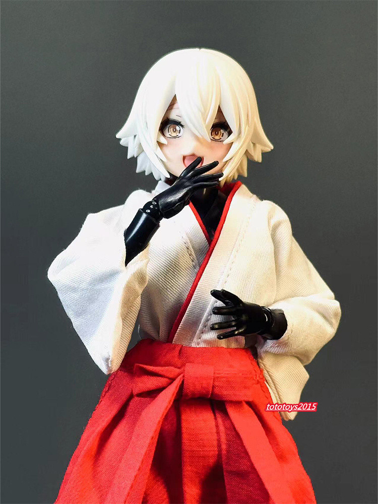 1:12 Kimono Clothes Outfit Top Red Female Dress Model For 6