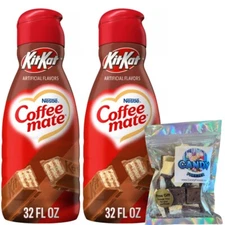 CoffeeMate Chocolate Wafer Liquid Coffee Creamer 32 oz 2 pks w/ Candy