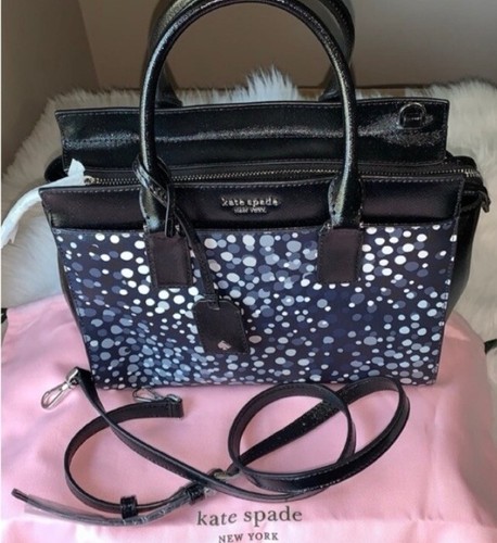 Kate Spade Black Handbag Office Siren Cameron Soiree Dot Satchel Bag NWT $369 - Picture 6 of 14