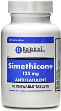 Reliable-1 Simethicone Gas Relief 125mg CHEWABLES 60ct --