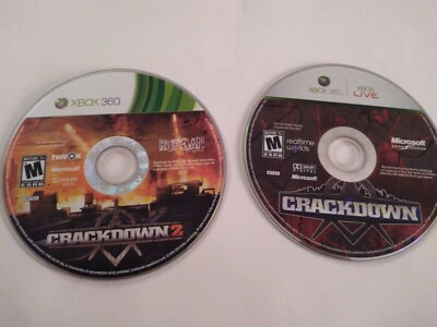 Crackdown XBOX 360 Crack Down I II Set Lot Action Video Game Disc  Only