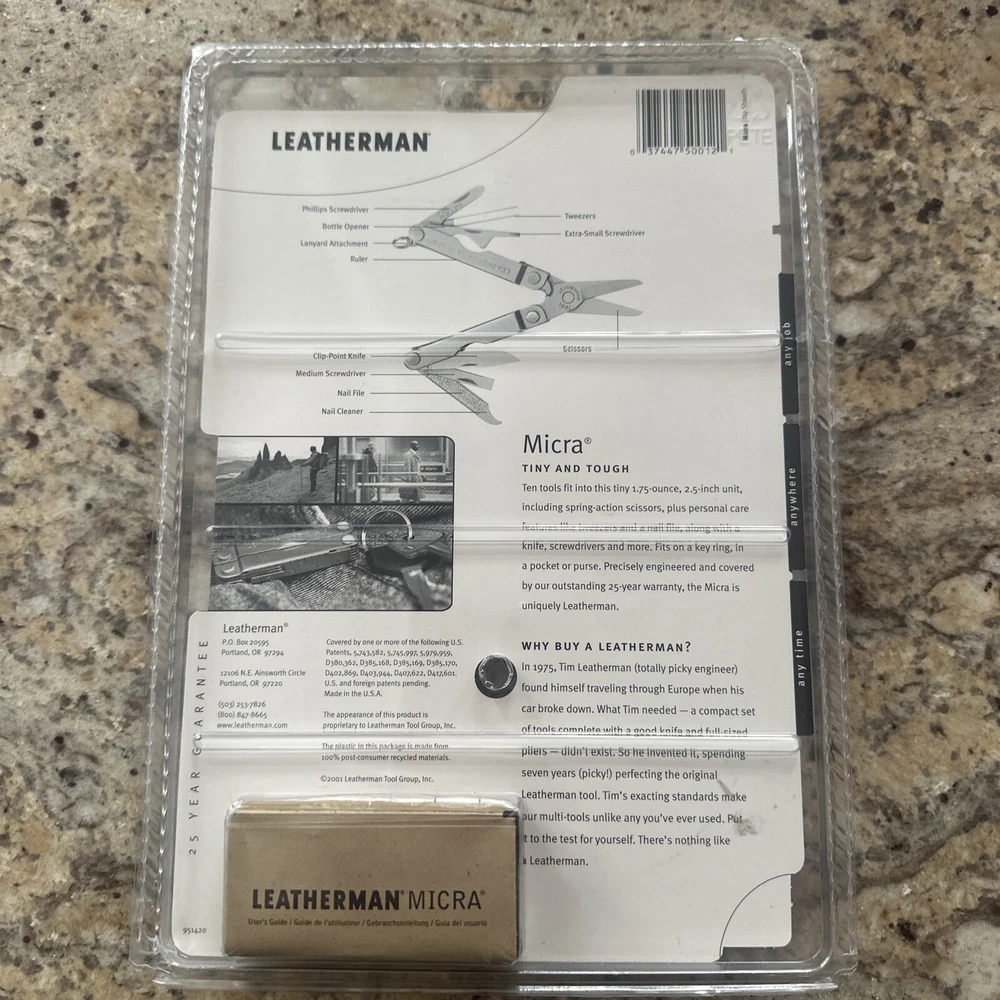 Vintage 2001 Leatherman Micra Multi Tool New Sealed USA Made  