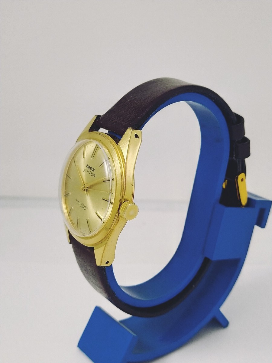HMT PRIYA Golden Dial GP Mechanical Watch 17J Rare Name watch