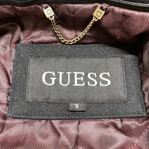 GUESS Button Down Wool Long Sleeve Black Cargo Pea Coat Men's Size Small - Picture 6 of 9