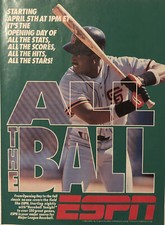 1993 ESPN Barry Bonds MLB Baseball PRINT AD TV Promo Opening Day Giants VTG 90s