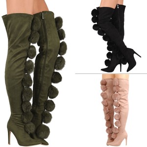 thigh high faux fur boots