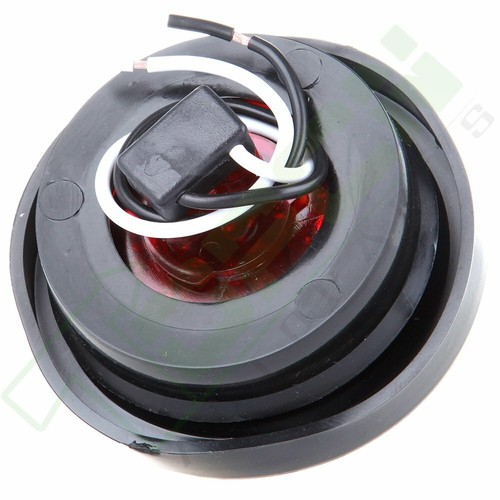 Set of 2 Rollback Truck 2.5" Round Trailer Clearance Side Marker Lamp Red 13LED - Picture 9 of 10