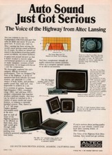 Altec  - Car Audio Speakers - Original Magazine Ad - 1980