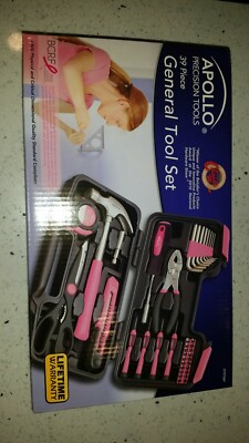 L@@K..NEW..Apollo Precision Tools DT9706P General Tool Set, Pink, 39-Piece