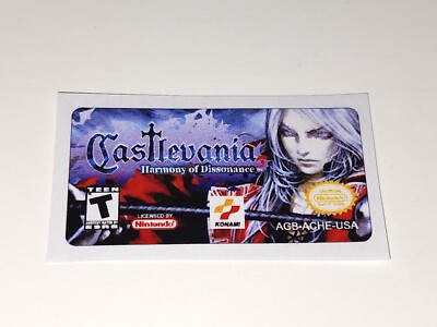 Castlevania Harmony of Dissonance Game Boy Advance Replacement Game Label Precut