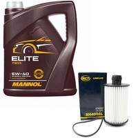 MotoröL Set 5W40 5 Liter + ÖLfilter SH4096L FüR Chevrolet Orlando 2.0 131 163 PS