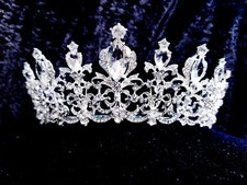 Clear Rhinestone Crystal Tiara Crown Bridal Pageant Head Jewelry