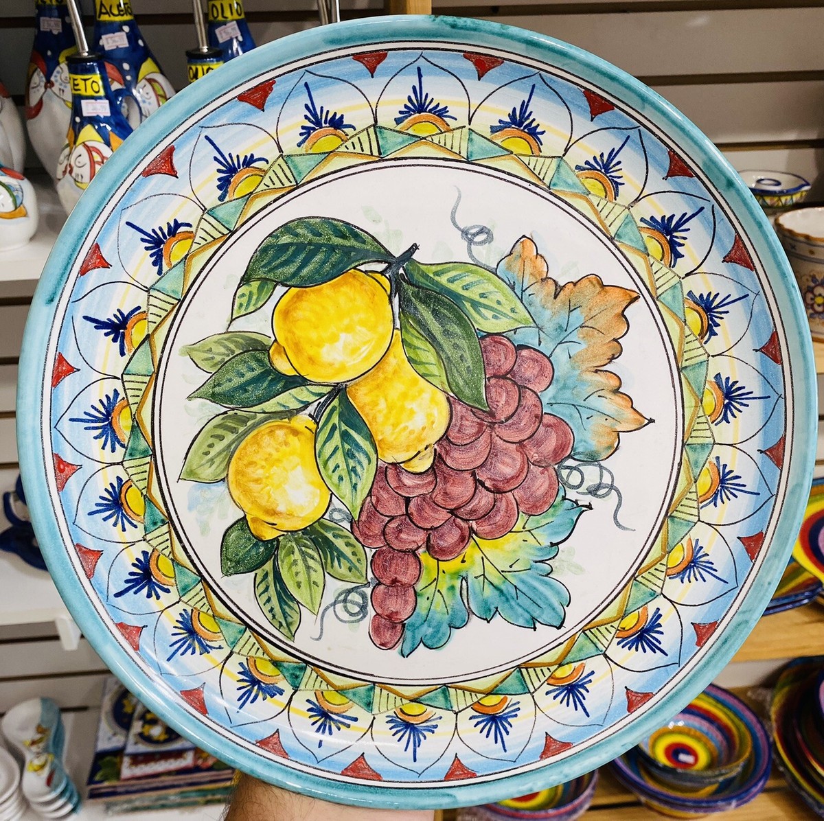 Vietri Sul Mare Pottery- 12 Inch Plate.Made/painted by hand in