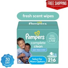 Pampers Baby Fresh Baby Wipes 3-Pack 216 Wipes Select for More Options 