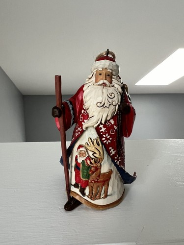 Selten 2016 Jim Shore Heartwood Creek Lappland Weihnachtsmann mit Rentier Szene Ornament - Bild 2 von 10