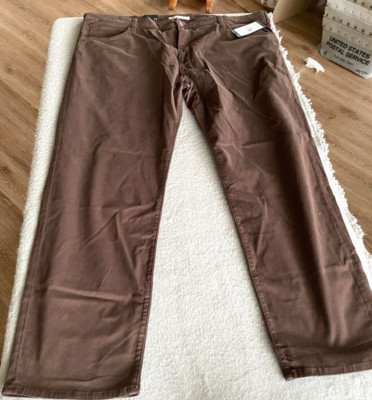 Mavi Mens 46/32 Brown Matt Classic Straight Leg Pants Mid-Rise Relaxed Fit Jeans