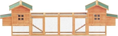 ECOLINEAR 160'' Large Chicken Coop Wooden Poultry Cage Hen House Hutch w/2 Nesting boxes
