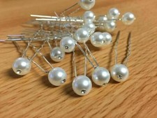 CraftbuddyUS CP23 20 piece 10mm Crystal Inset Pearl Rhinestone Wedding Hair Pins