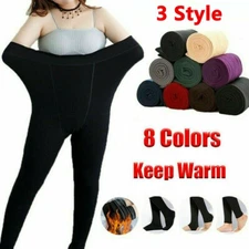 Ladies Women's Winter Warming Fleece Lined Thick Thermal Full Foot Tights Soft
