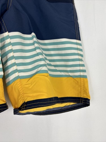 Patagonia Boys Size 12 Nylon Swim Trunk Blue Striped Board Shorts 26x9 - Picture 3 of 12