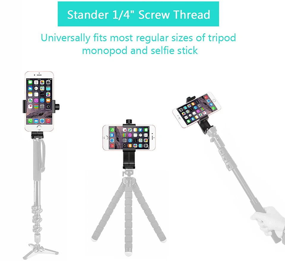 Universal Cell Phone Tripod Adapter Holder Smartphone Bracket Mount US STOCK - Image 3 of 4