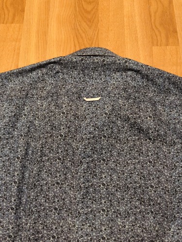Camicia 7 Downie St. Couture uomo 8 blu floreale manica corta cotone con bottoni - Foto 11 di 11