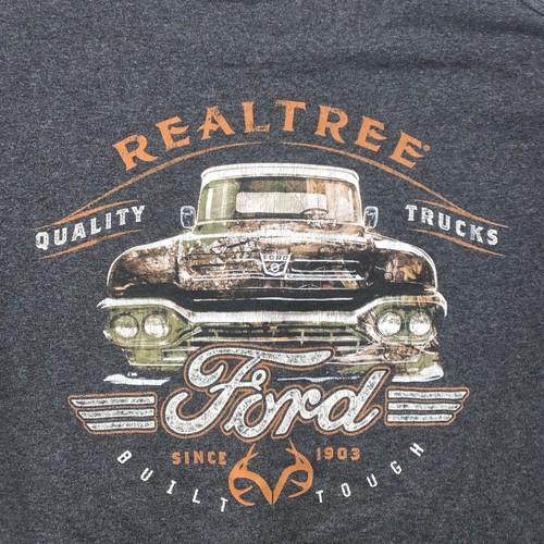 Ford Realtree Truck Built Tough Shirt Mens Medium Grey Orange - Picture 6 of 7