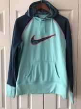 NIKE Woman's Large Teal Green Therma-Fit Pullover Hoodie EUC