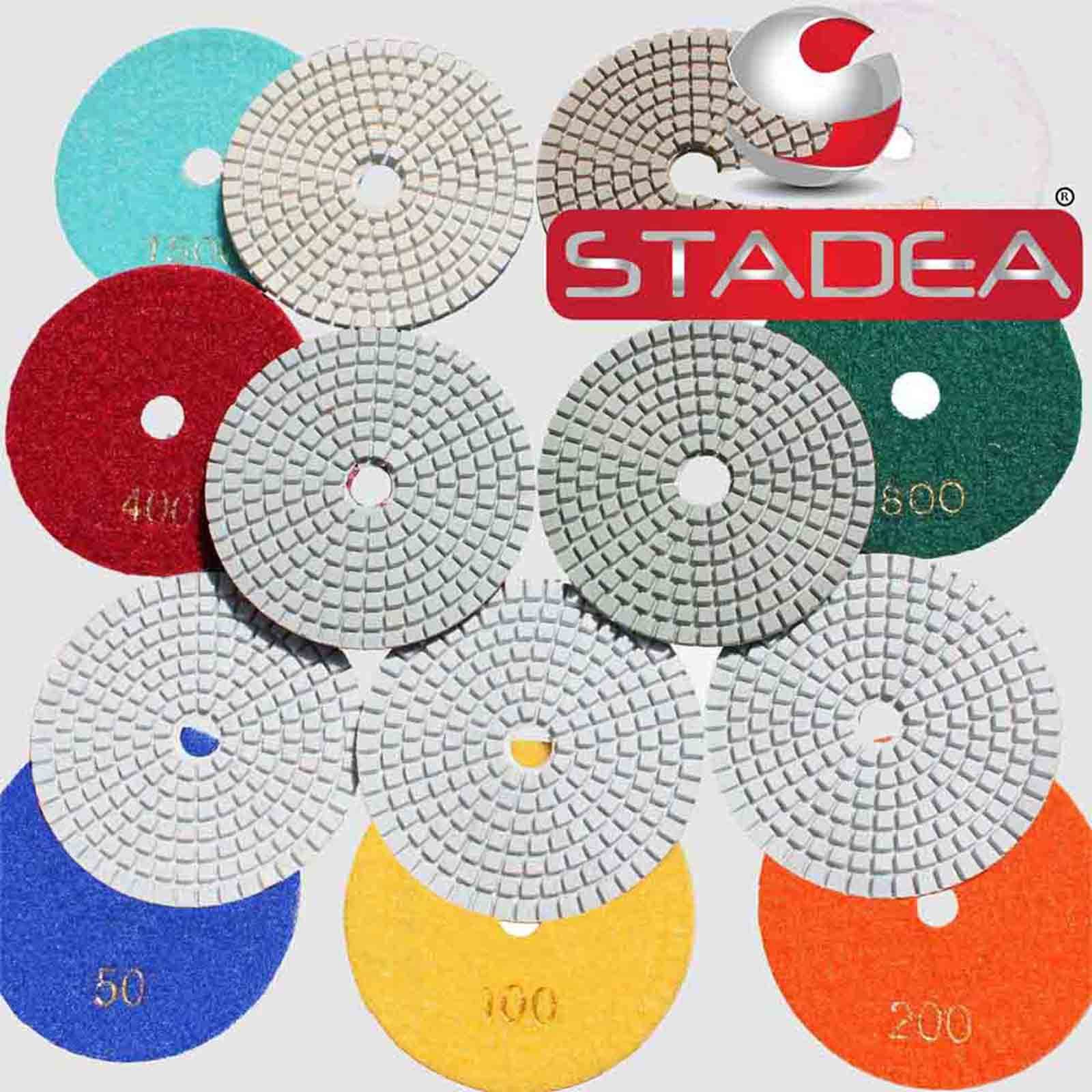 4" WET/DRY Pro Diamond Polishing Pads 7 Pc Set+1 Backer