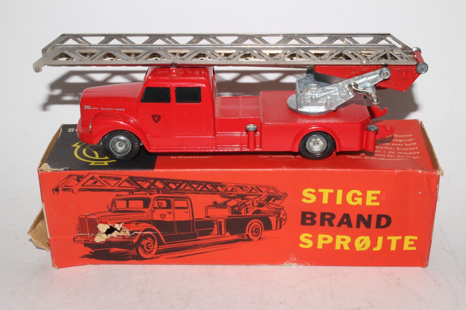 Tekno Toys #445 Scania Vabis Fire Truck with Original Box, Nice Original