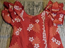 VTG HAWAIIAN DRESS MUUMUU HOKU OF HAWAII NOS MAXI RUFFLES MERMAID FLORAL XL
