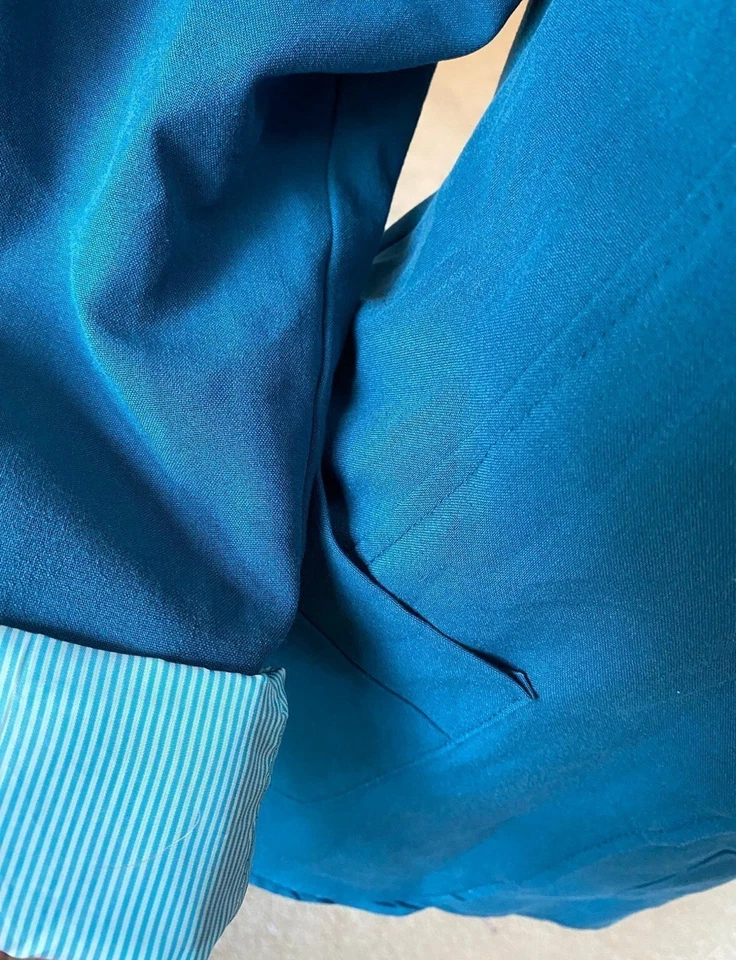 Papaya Botón Delantero Y2k Blazer Chaqueta Talla Mujer’s MEDIANO Turquesa Foto 4 de 4