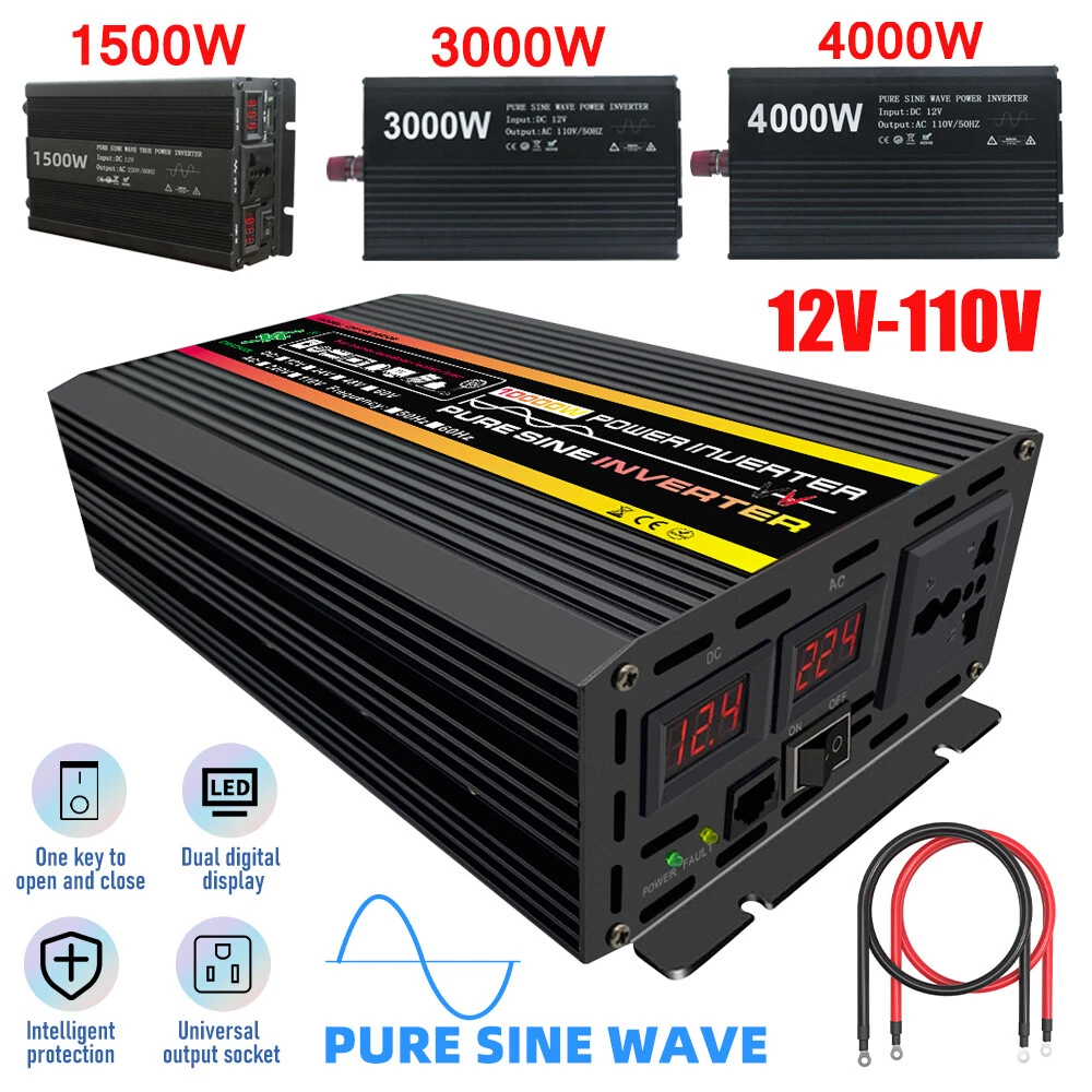 Green Cell® 1500W/3000W Pur Sinus Convertisseur DC 12V AC 230V Onduleur  Power Inverter - Green Cell