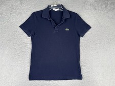 Lacoste Polo Shirt Men 3 Blue Short Sleeve 100 Cotton Knit Short Sleeve