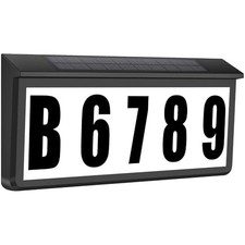 Solar-Powered LED Address Sign, IP65 Waterproof House Numbers with Dual Colors