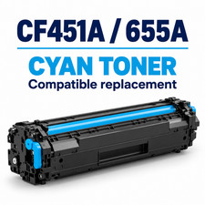 CF451A 655A Cyan Toner for HP M652 M653 M681 M682 Compatible With Chip