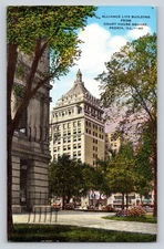 Vintage Linen Postcard Alliance Life Building Peoria Illinois 1947