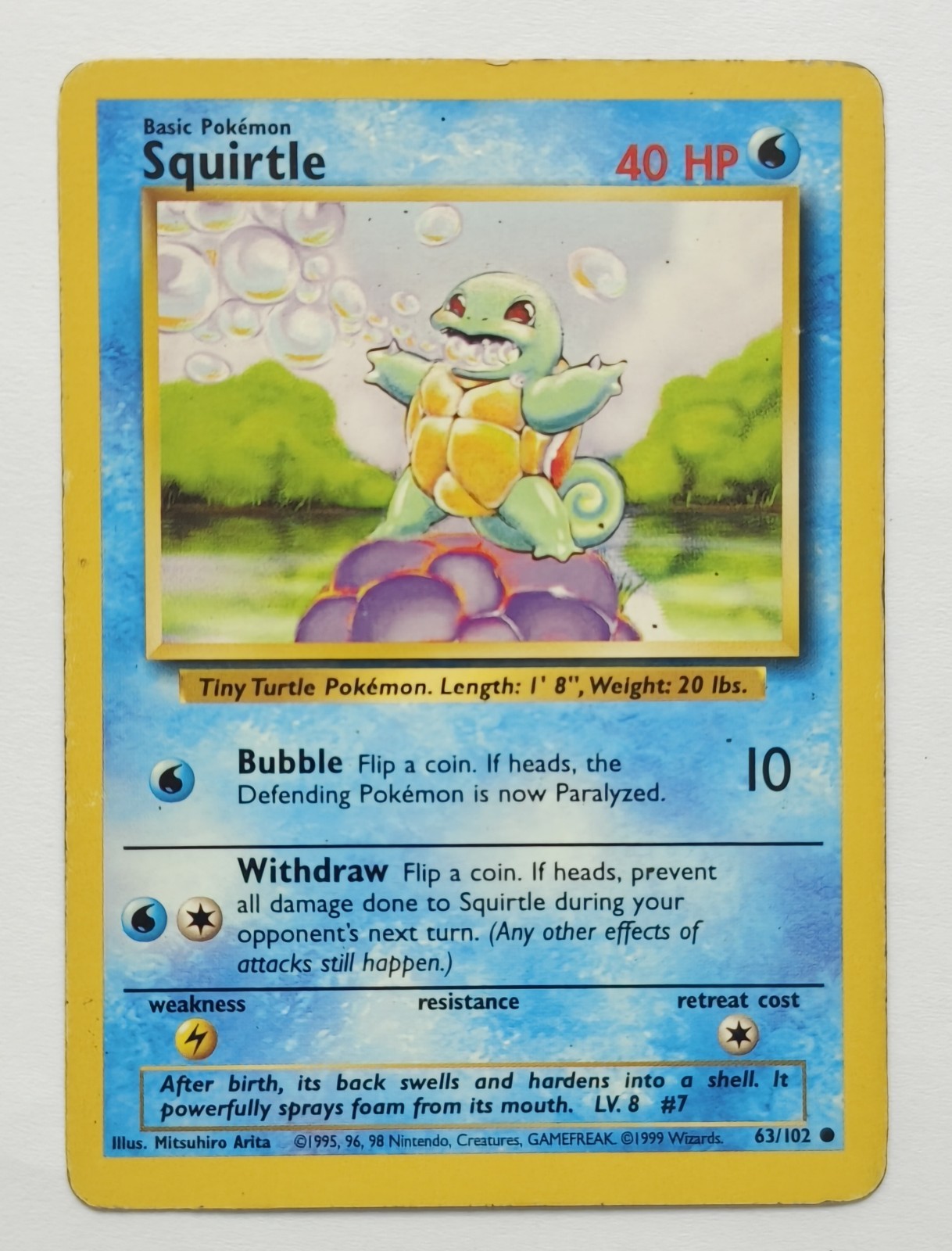 Squirtle 63/102 Base Set Unlimited - Pokemon TCG - WOTC