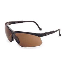 Uvex Genesis, Safety Glasses, Ultra-dura HC, Amber Lens, Black Frame, Half-Frame