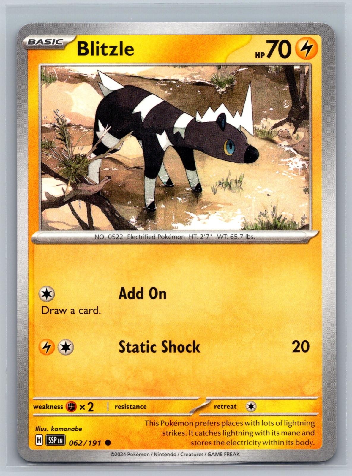 Blitzle 062/191 Common Surging Sparks Pokemon Card Near Mint
