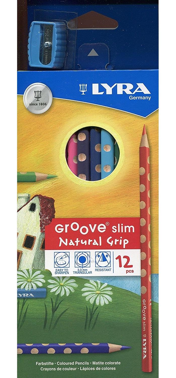 Crayons de couleurs ergonomiques Lyra Groove Slim anti-fatigue pour l'apprentissage de l'écriture