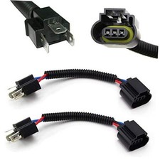 One Pair 9003 H4 Male to H13 9008 Female Converter Adapter Socket Wiring